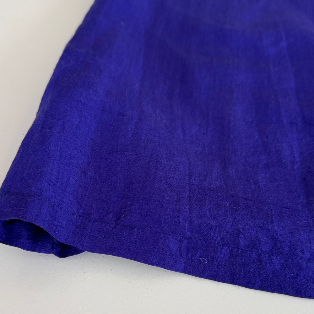 Karen Kane 100% Silk Royal Blue Tank Top Sleeveless Scoop Neck Size 4 27145 - Picture 7 of 10